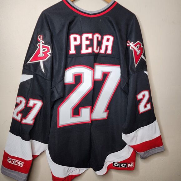 CCM Buffalo Sabres Jersey Michael Peca Goat Head Stanley Cup Patch 1999 XXL - Picture 9 of 14